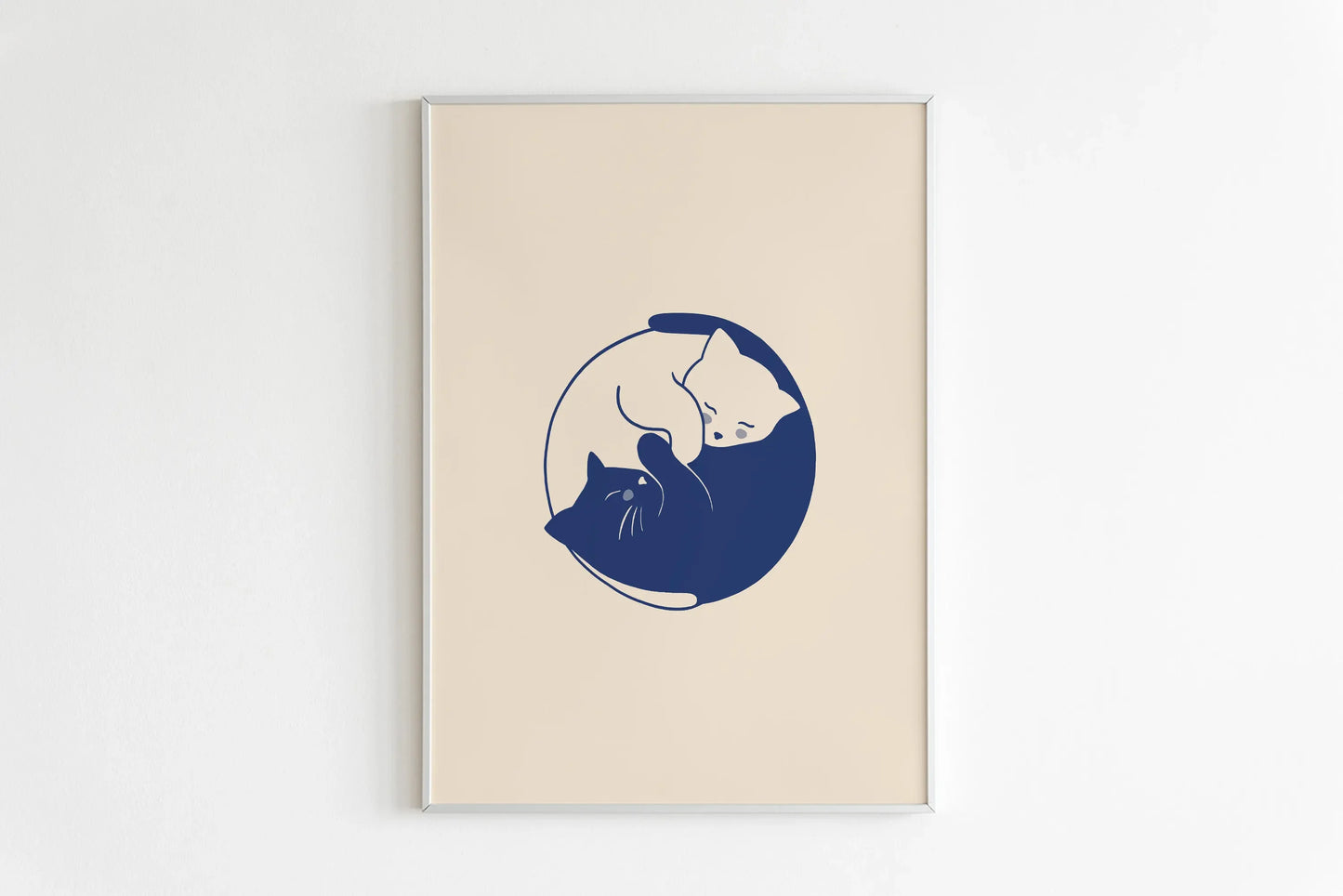 minimal abstract cartoon cat illustration canvas