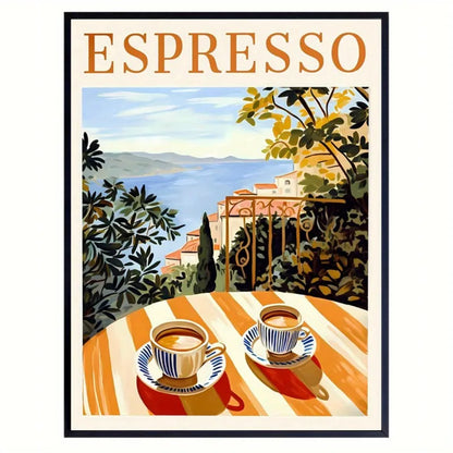 vintage mid century italian espresso coffee canvas wall art