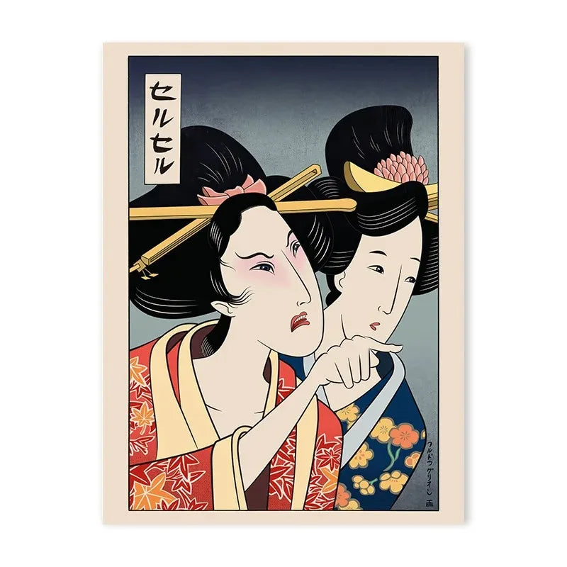 Japanese Ukiyoe Style Canvas