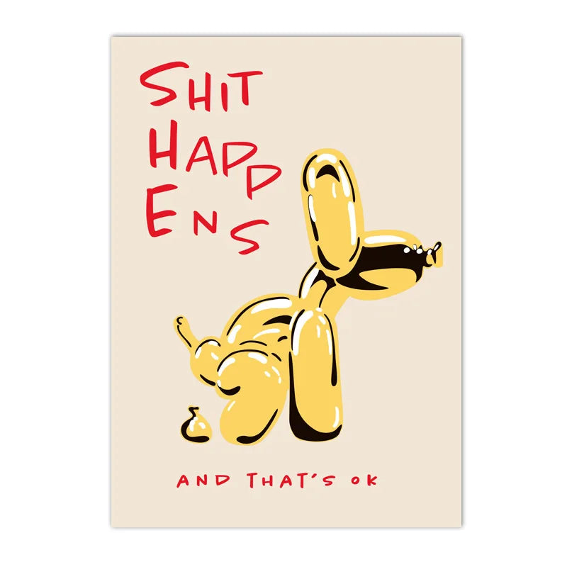 Pink Balloon Dog Quote Canvas Print