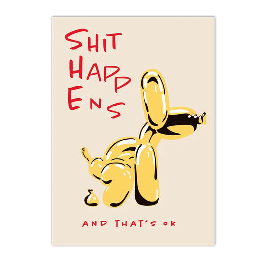 Pink Balloon Dog Quote Canvas Print