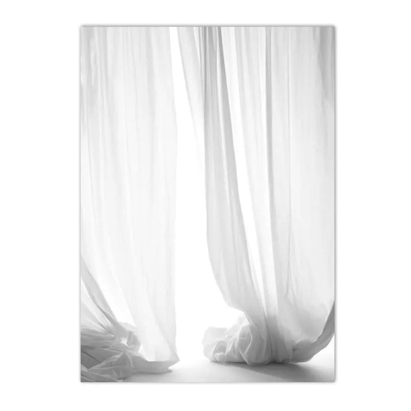 black and white abstract portrait of girl by window canvas