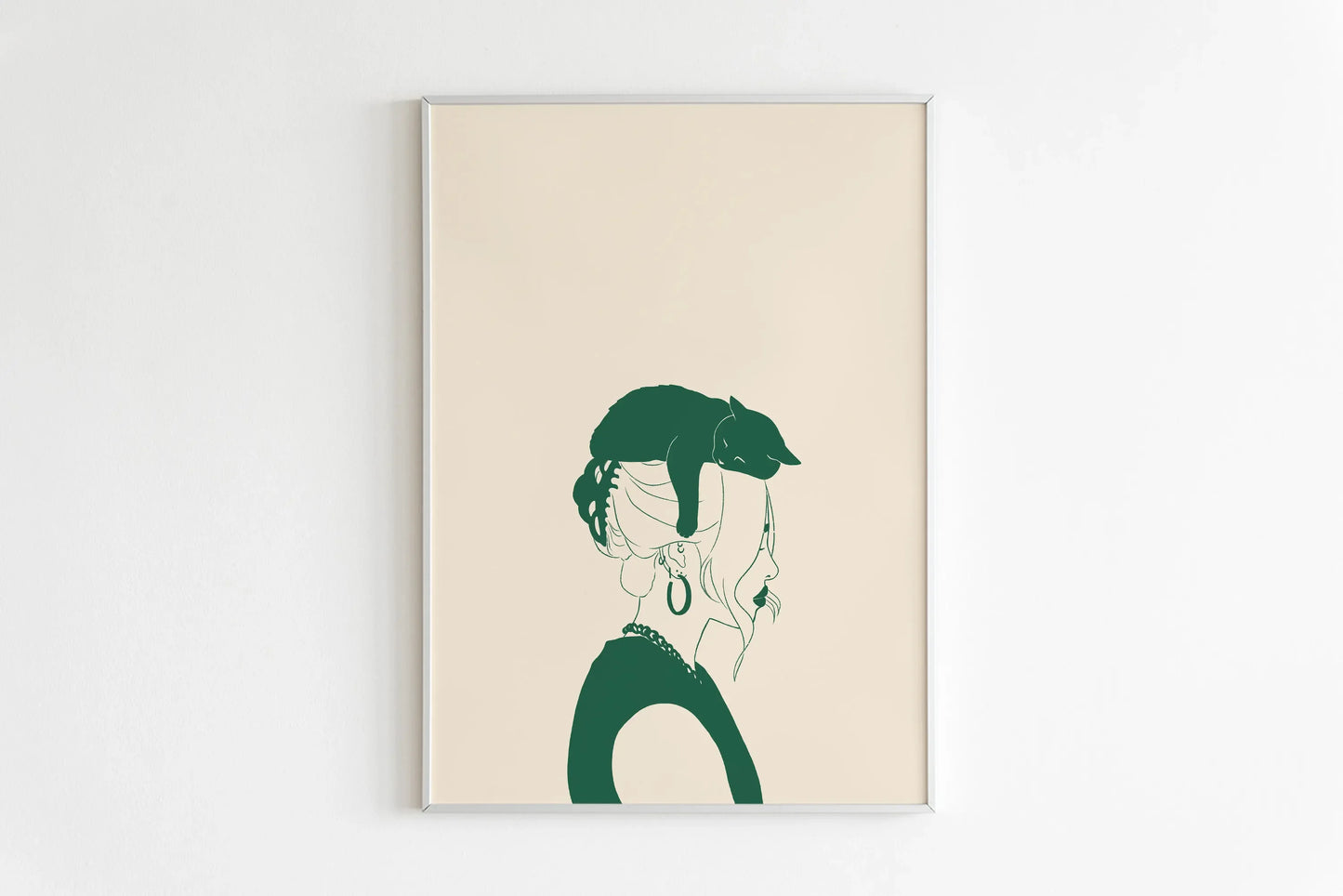 minimal abstract cartoon cat illustration canvas