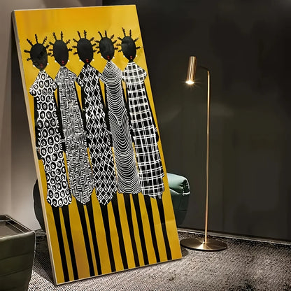 african tribal black female portrait frameless large canvas