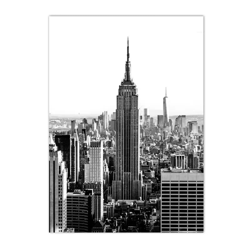 Black and White World Cities Canvas Print