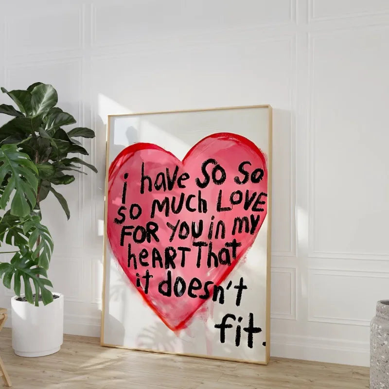 romantic quote so much love unframed canvas wall art