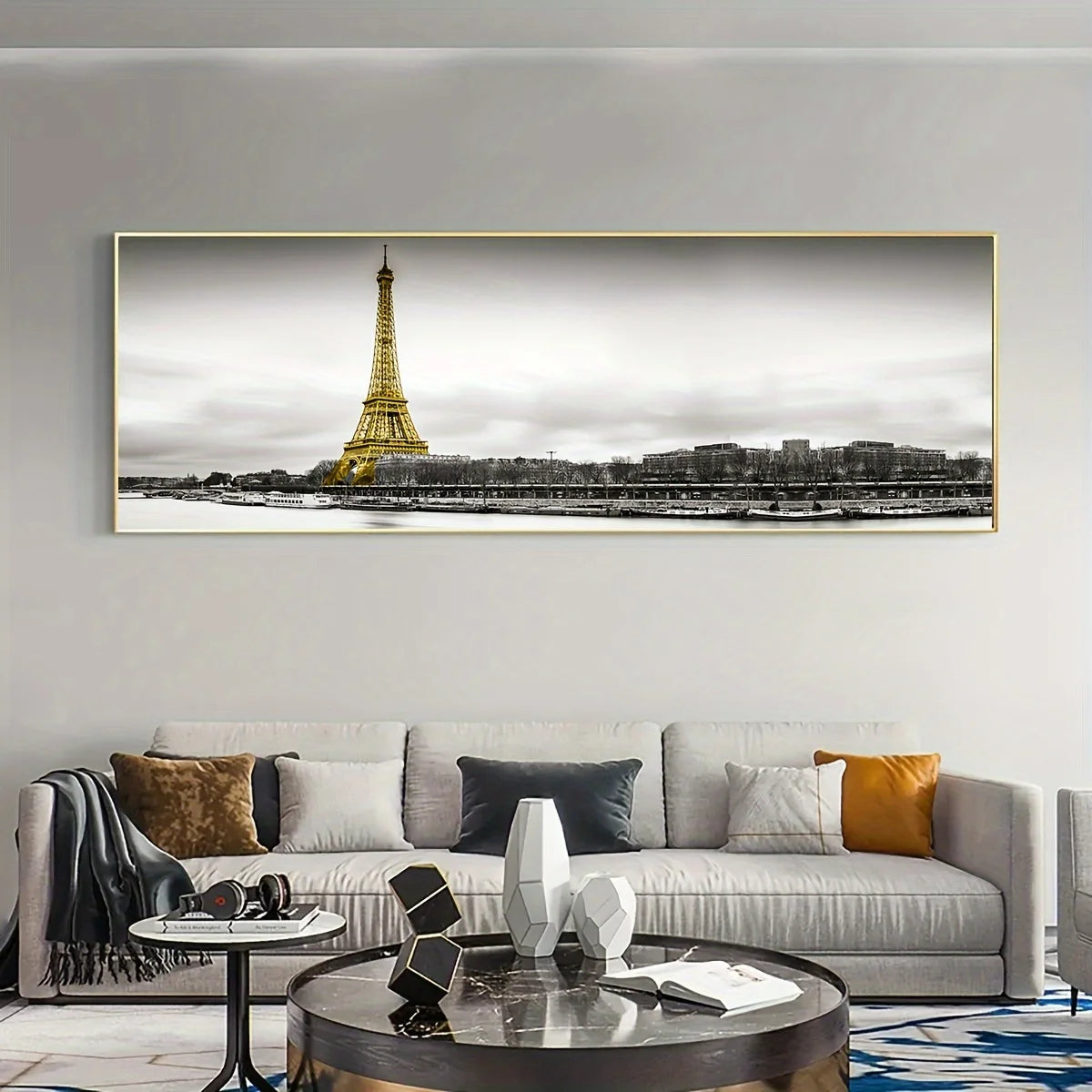 unframed eiffel tower paris landscape canvas poster