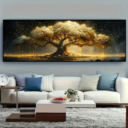 abstract geometric tree of life modern canvas print