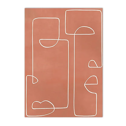 nordic minimalist abstract morning sun plant tree canvas