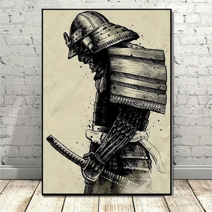 Japanese Vintage Samurai Canvas