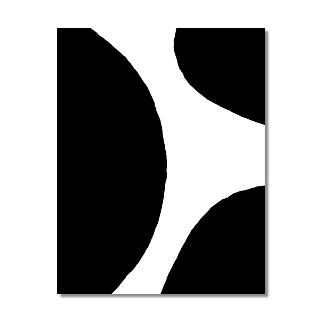 Bohemian Beige & Black Abstract Canvas Print