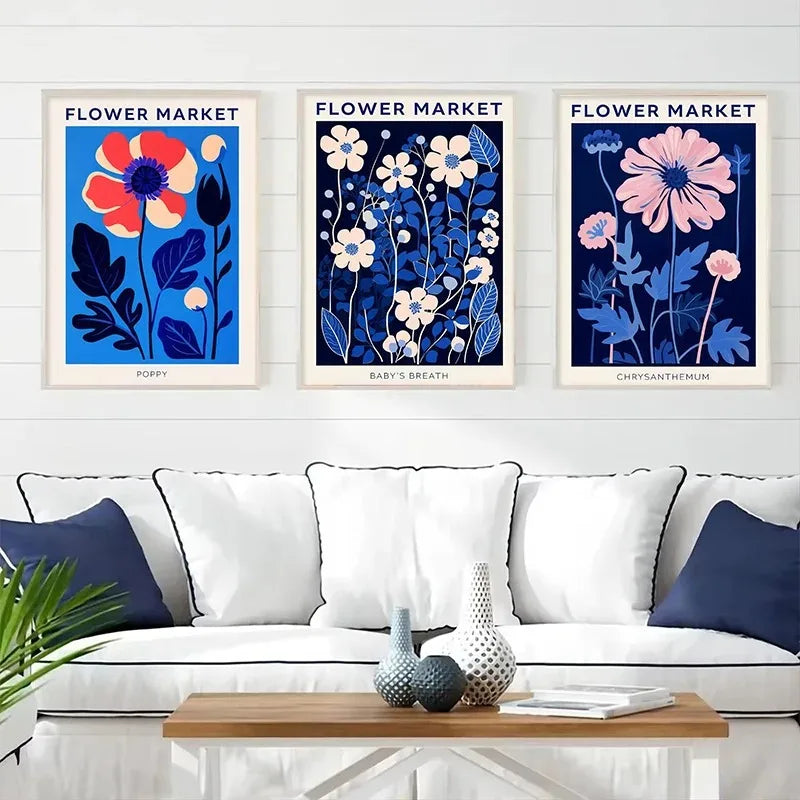 Classic Blue Flower Canvas