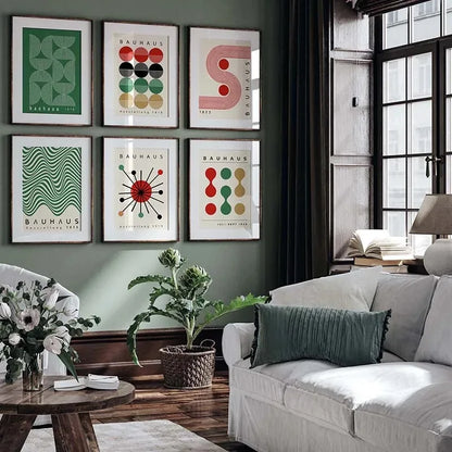 Modern Bauhaus Geometric Canvas