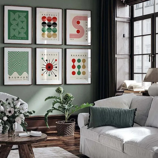 Modern Bauhaus Geometric Canvas