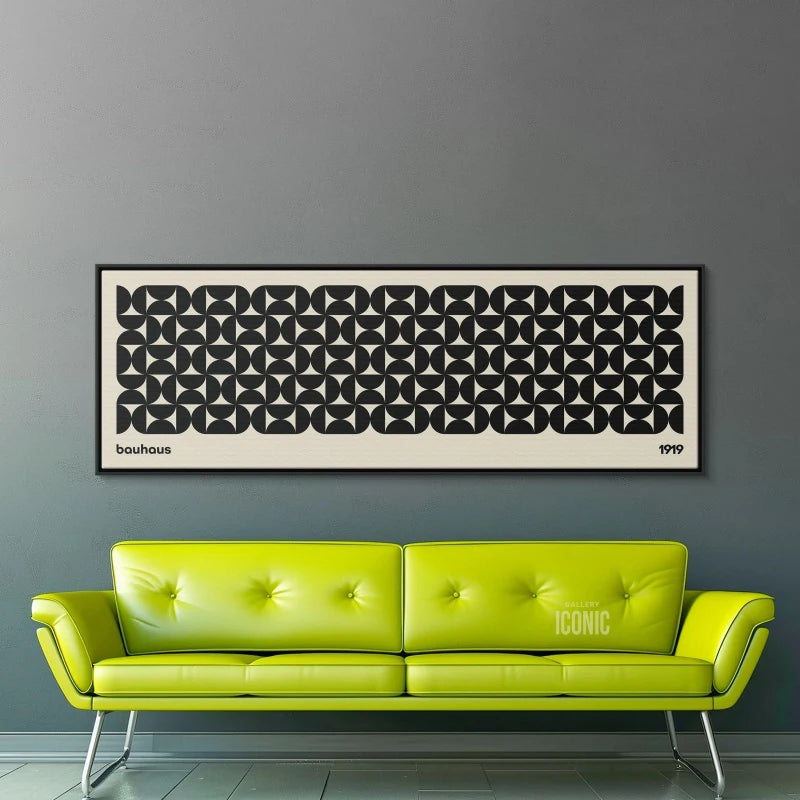 wide horizontal bauhaus mid-century panoramic canvas