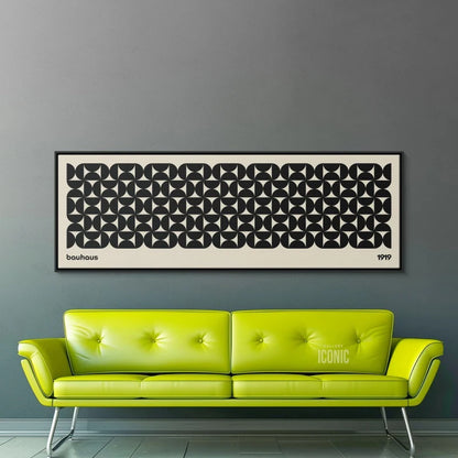 wide horizontal bauhaus mid-century panoramic canvas