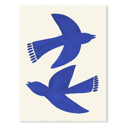 Nordic Abstract Blue Silhouette Canvas