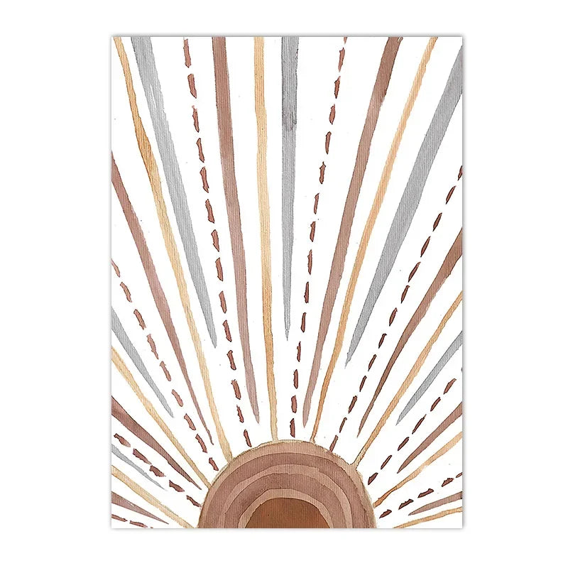 nordic minimalist abstract morning sun plant tree canvas