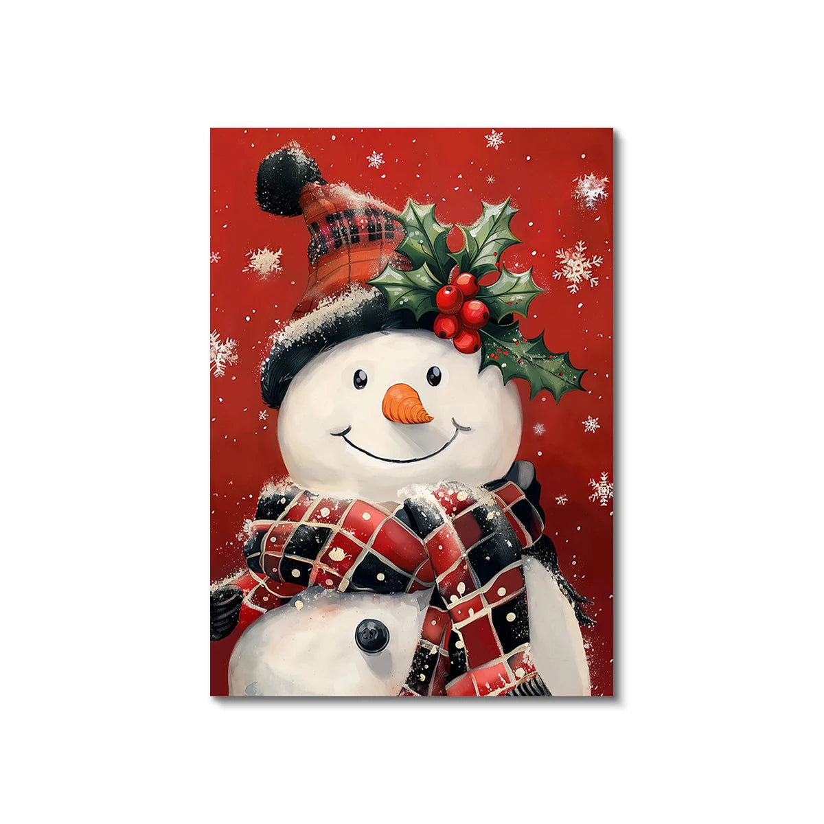 Christmas canvas with polar bear, Santa and snowman