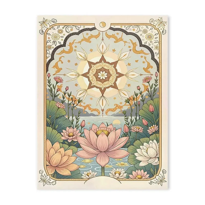 Tarot Sun & Moon Lotus Flower Canvas
