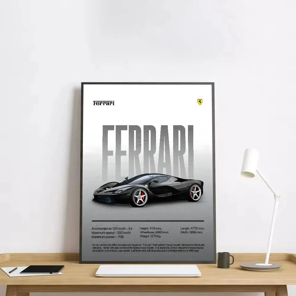 Classic red Italian sports car canvas wall art