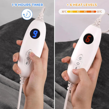 Electric Flannel Heating Blanket with Timer & Overheat Protection