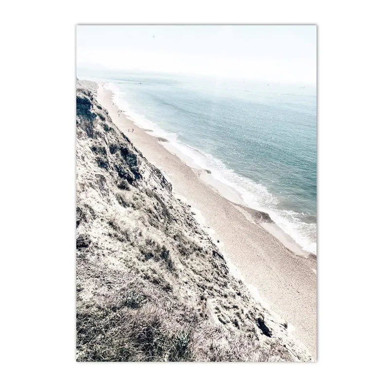 coastal beach with reef and gentle sea waves Nordic canvas wall art