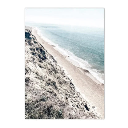 coastal beach with reef and gentle sea waves Nordic canvas wall art
