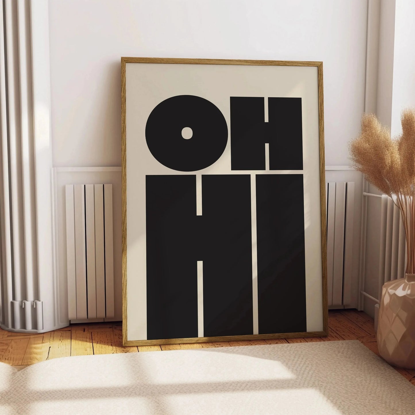 Retro Typography OH HI & CIAO Canvas Print
