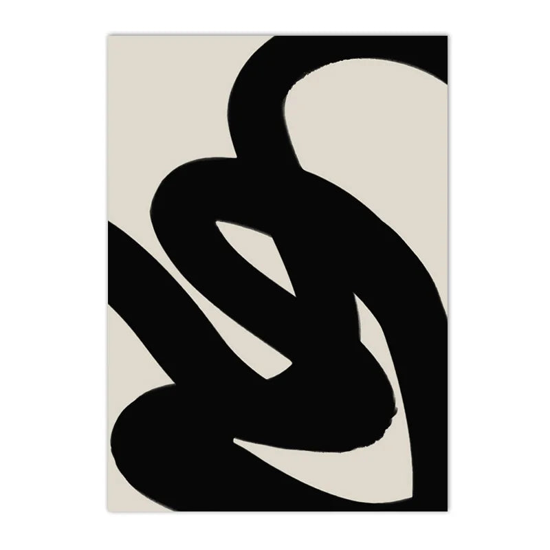 beige and black minimal line abstract boho canvas