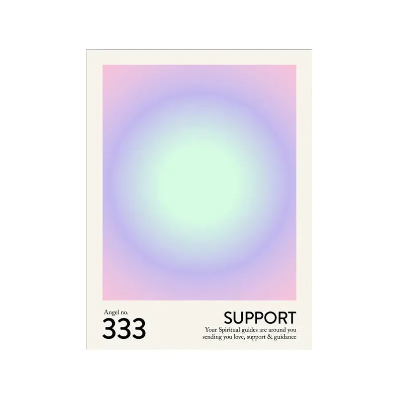 minimalist angel portrait with glowing halo gradient canvas wall art