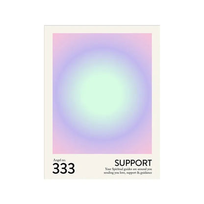 minimalist angel portrait with glowing halo gradient canvas wall art