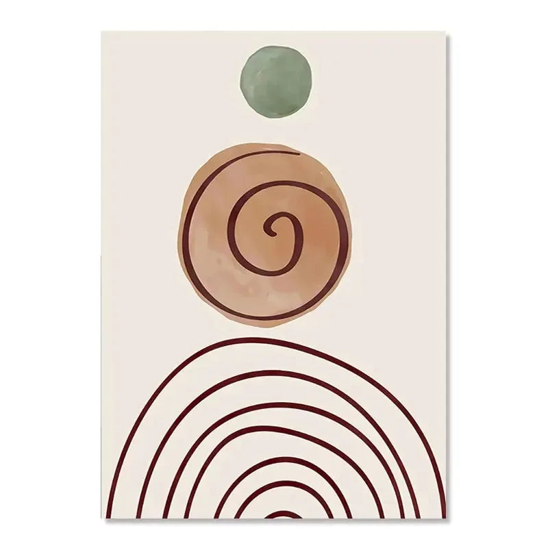 Boho Abstract Leaves & Rainbow Canvas Print