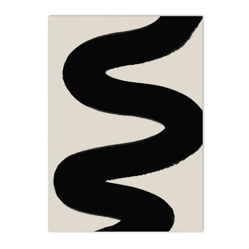 beige and black minimal line abstract boho canvas