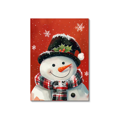 Christmas canvas with polar bear, Santa and snowman