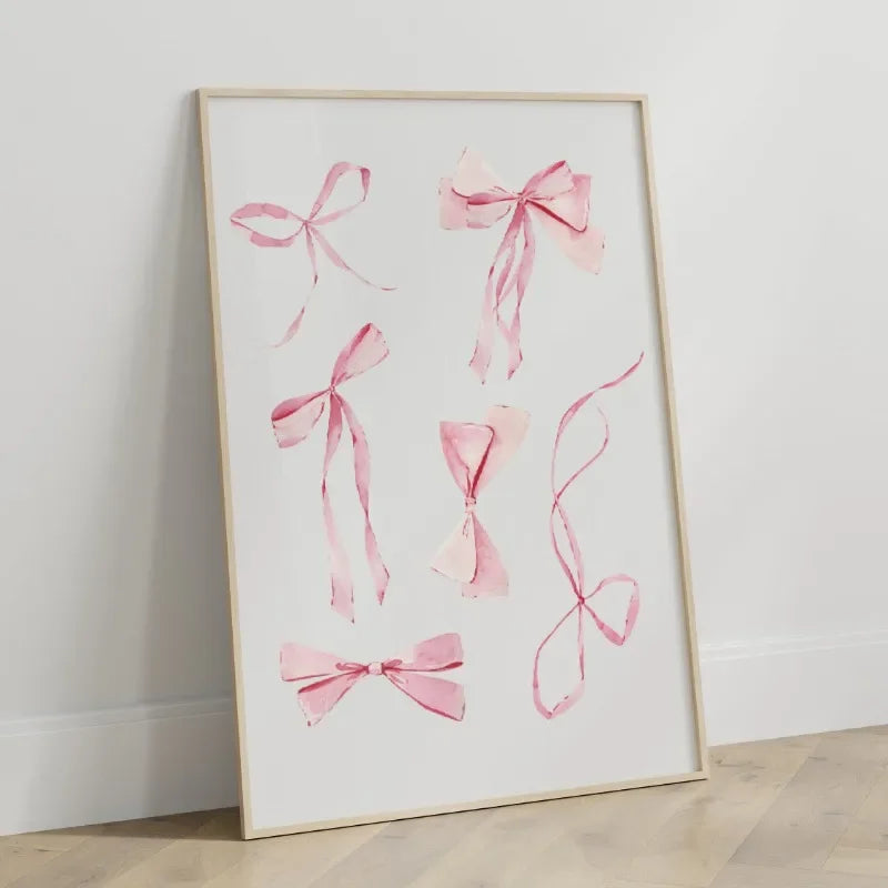 Pink Preppy Bow Canvas Print