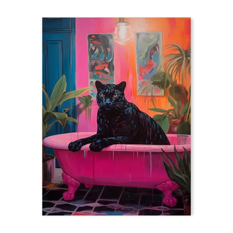 Colorful Bathtub Animals Canvas Print