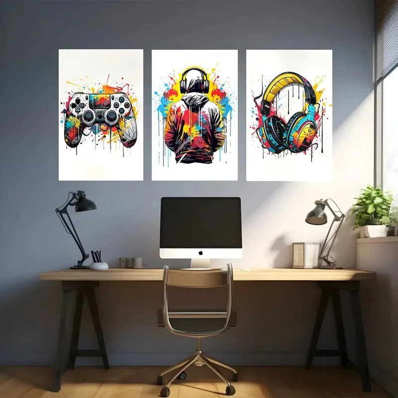 Abstract Colourful Graffiti Gaming Canvas