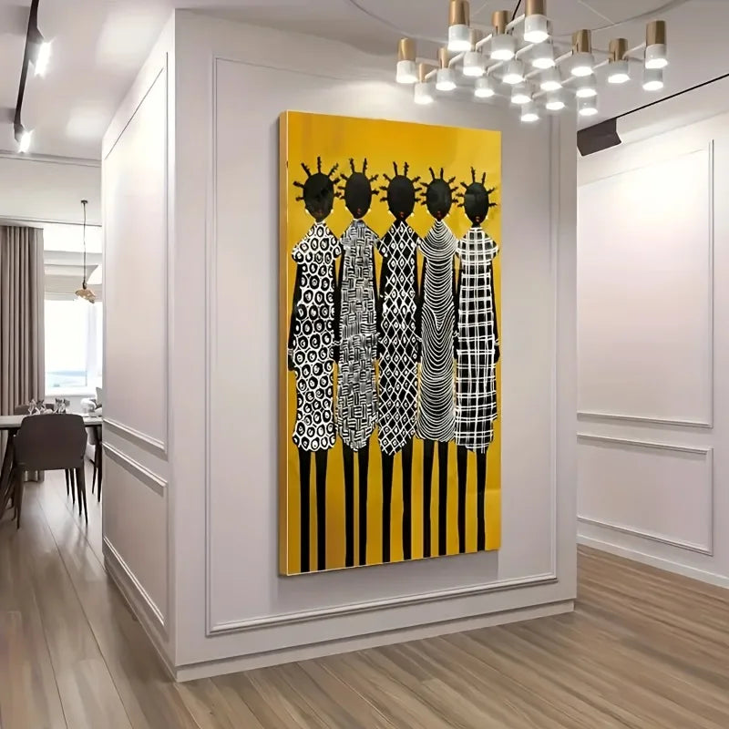 african tribal black female portrait frameless large canvas