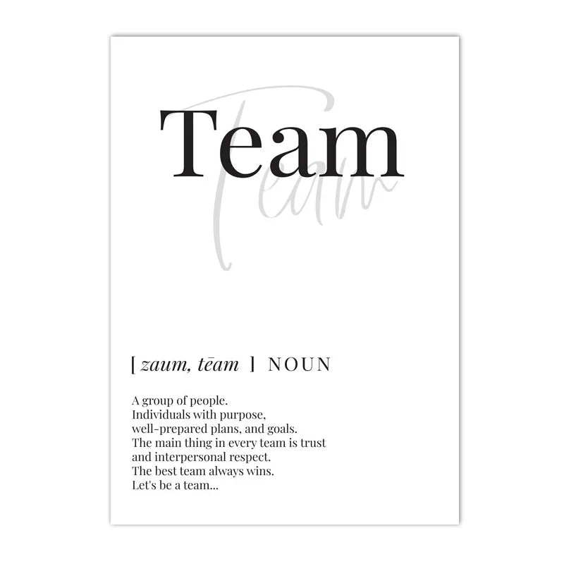 black and white home love family nordic typography canvas