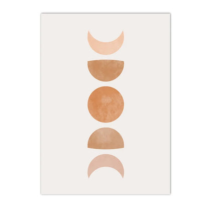 boho mid century abstract sun and moon nordic canvas