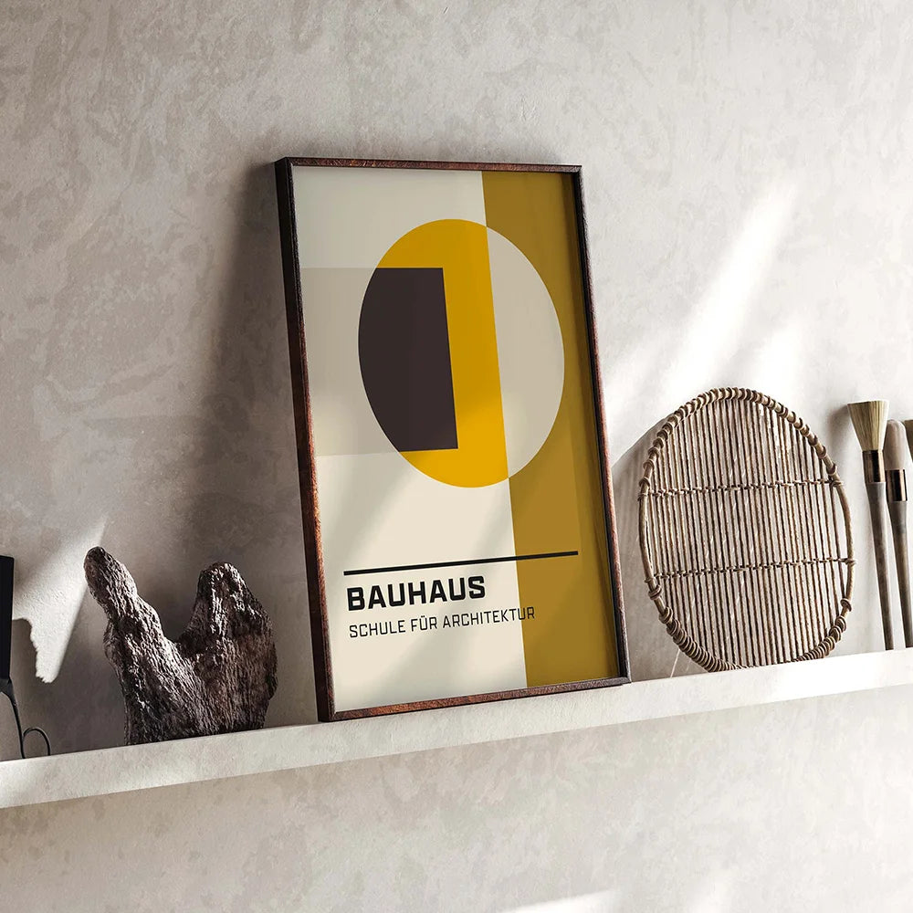 colorful bauhaus geometric nordic style canvas wall art