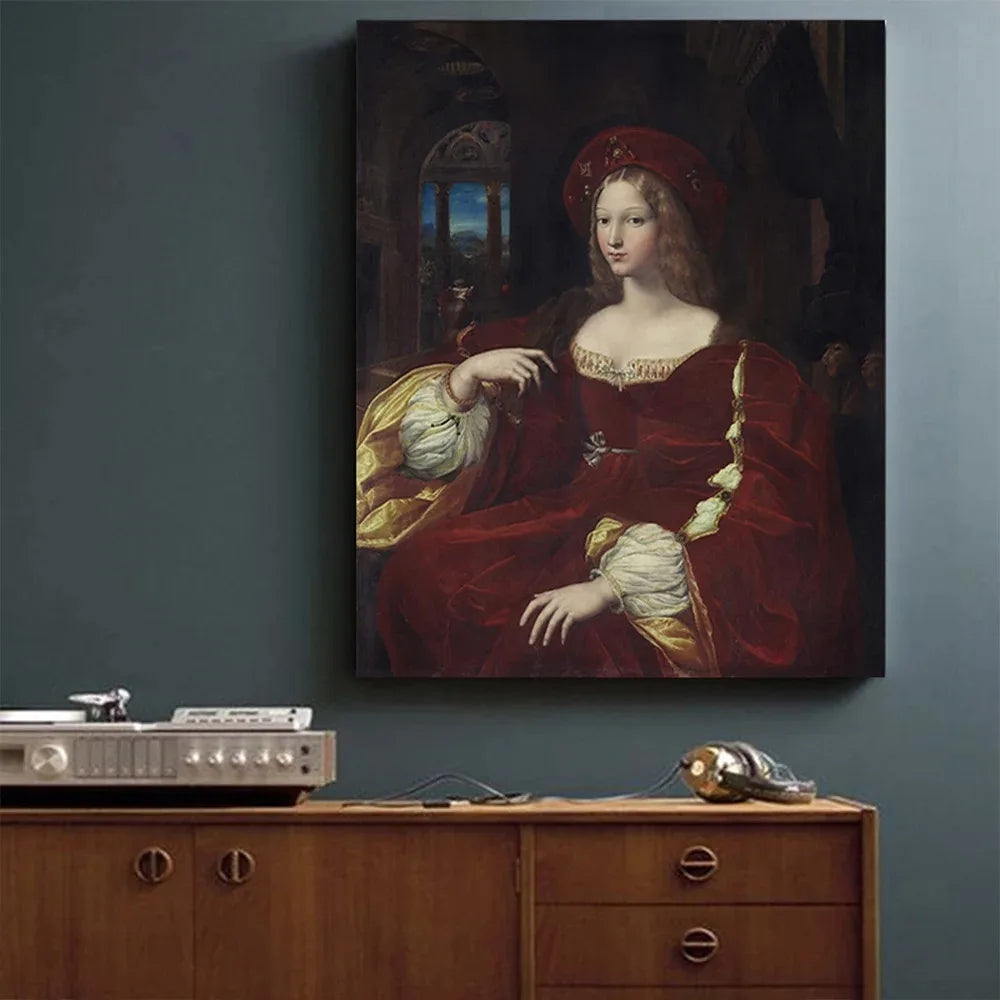 renaissance-style figures with architectural motifs vintage canvas wall art