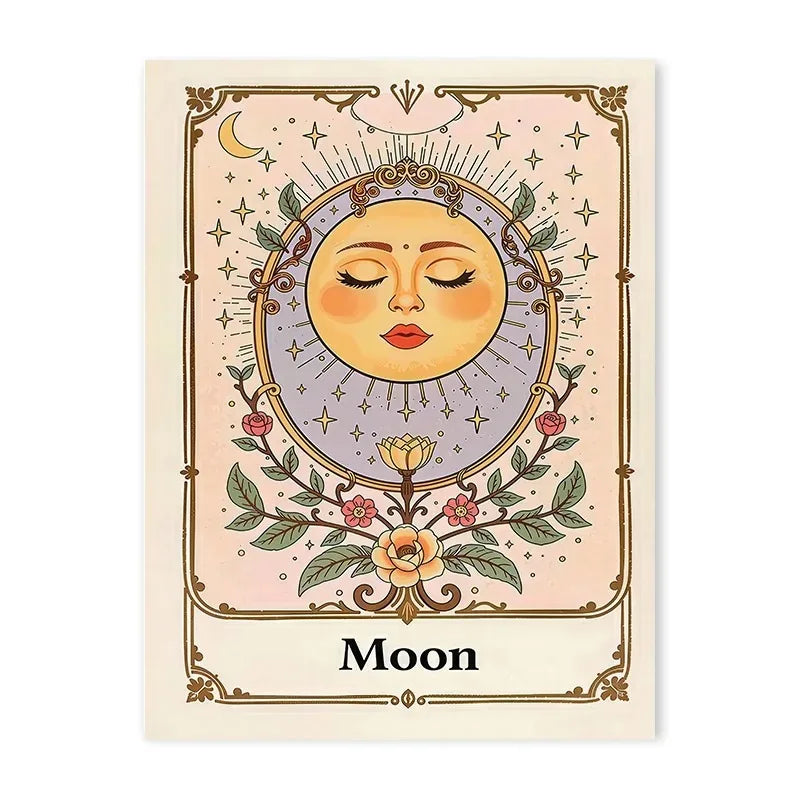 Tarot Sun & Moon Lotus Flower Canvas