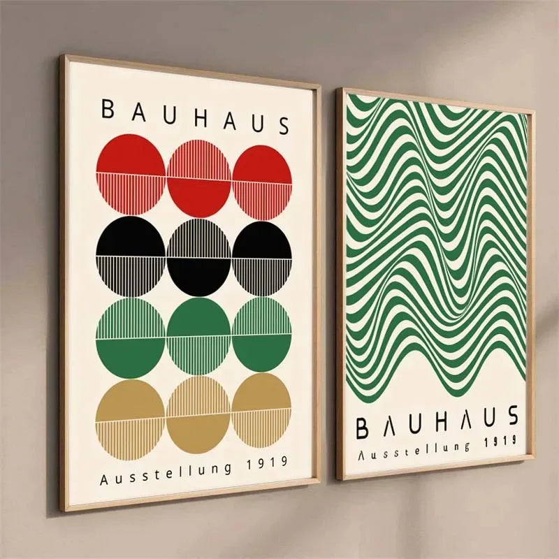 Modern Bauhaus Geometric Canvas
