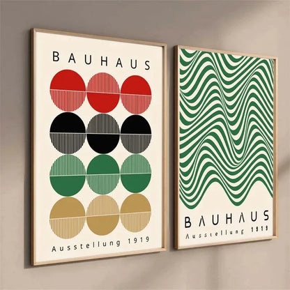 Modern Bauhaus Geometric Canvas