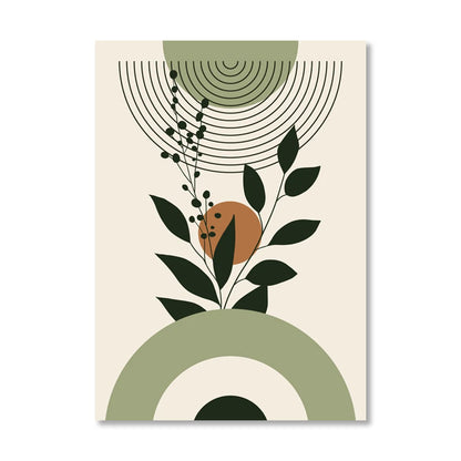 Abstract Geometric Shape & Leaves Canvas