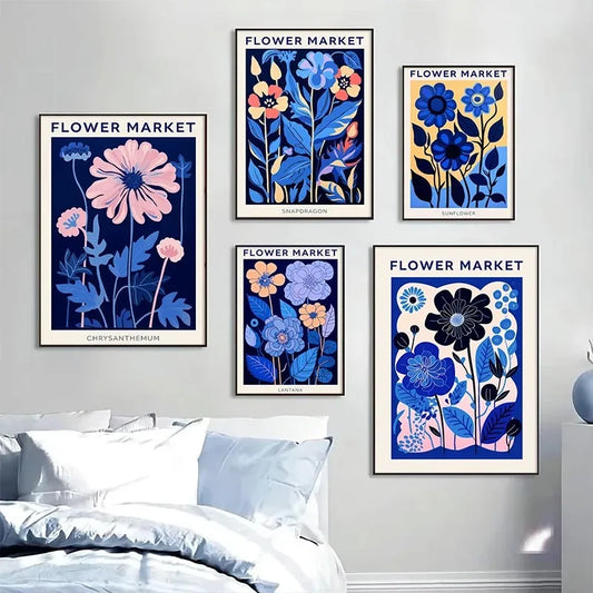 Classic Blue Flower Canvas