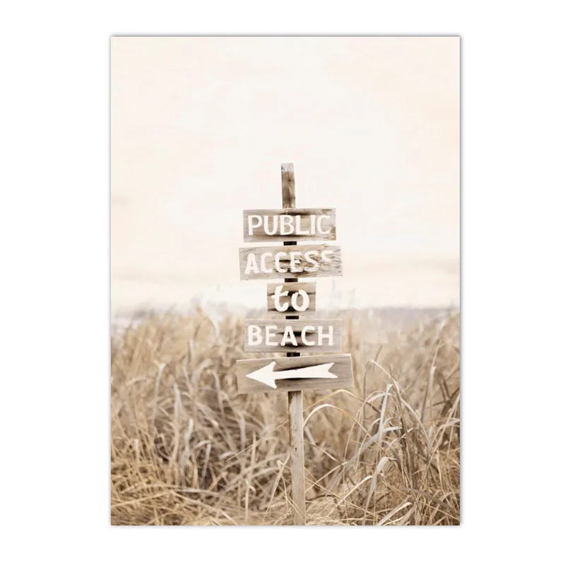 beige coastal canvas with flowers grass and bicycle