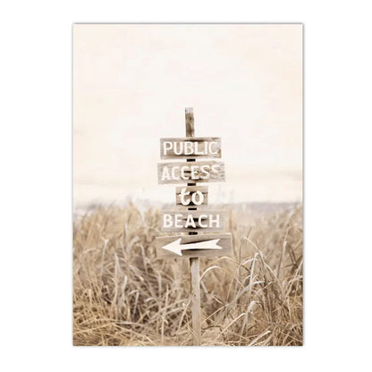 beige coastal canvas with flowers grass and bicycle